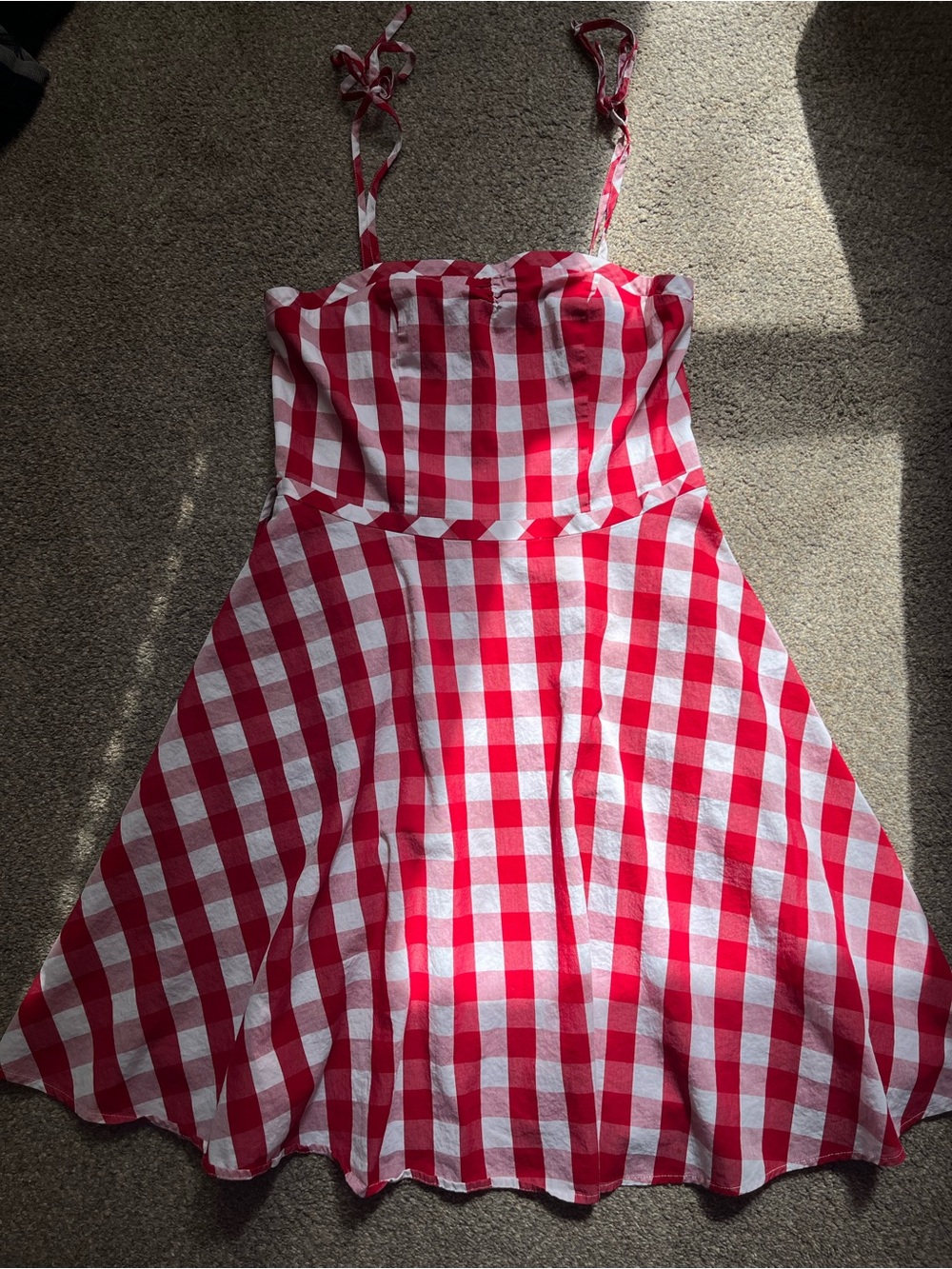 Red & White Gingham Summer Dress (XL)